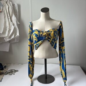 Blue and Gold Women's Top